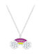 Kinderanhänger Regenbogen Halskette Regenbogen Anhänger Silber 925 Silber Gelb Mehrfarbig Rosa Fuchsia C12815-ph100101532496