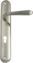 Arte Front Door Lever Plate Right Matte Nickel Arte Front Door Lever Plate Right Matte Nickel