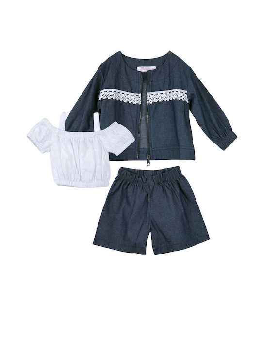 Babylon Kinder Set mit Shorts & Jacke Sommer 3Stück Weiß