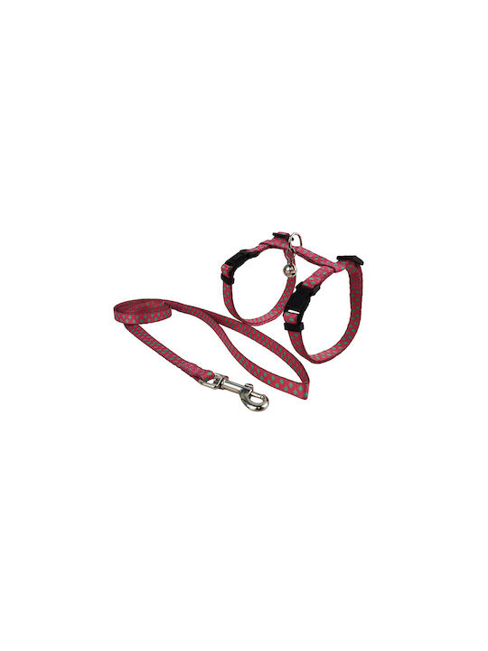 Pet Interest Cat Harness with Guide Fuchsia