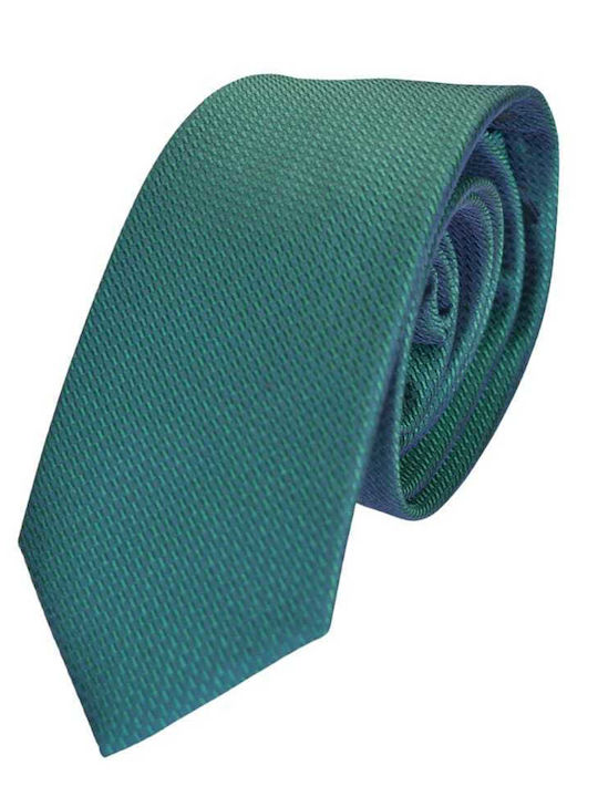 Silk Tie Octopus Green Solid Color 7,5 Hm