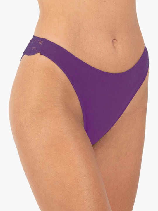 A.A UNDERWEAR Bumbac Femeie Brazilia fără cusături cu Dantelă Purple