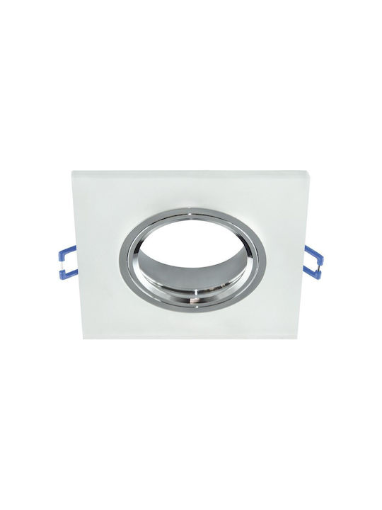 Struhm Platz Glas Einbau Spot Silber 1Stück