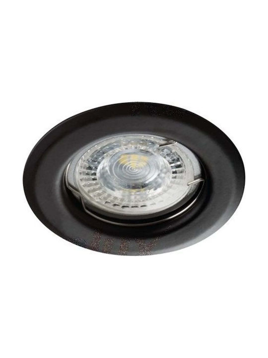 Kanlux Spot Rotund Îngropat Cu Dulie GU10 Negru 3.3x3.3cm