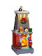 MSA Christmas Illuminated Decorative Village with Battery 30x14x12cm. Fireplace Chimney Santa Claus