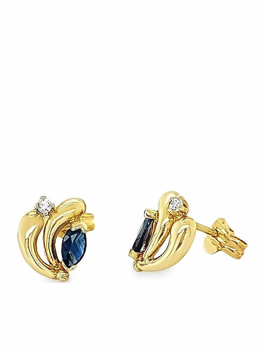 Xryseio Kinderohrringe mit Steinen aus 14K Gold Xryseio Kinderohrringe mit Steinen aus 14K Gold