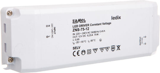 Zamel LED Power Supply IP20 Power 75W with Output Voltage 12V