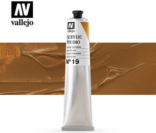 Acrylic Studio Paint Tube Vallejo 58ml Raw Sienna 21019