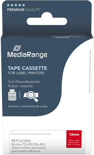MediaRange Ταινία Ετικετογράφου 8m x 12mm σε Κόκκινο Χρώμα