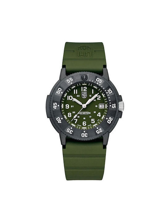 Luminox Watch Battery with Green Rubber Strap