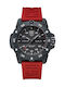 Herrenuhr 45mm Automatisch mit Rot Kautschukarmband