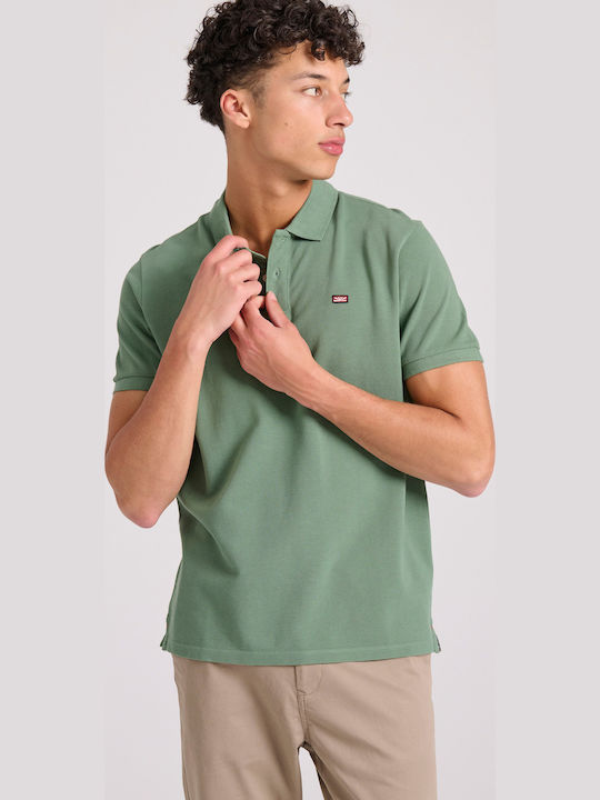 Funky Buddha Polo Short Sleeve Blouse Dk Ivy