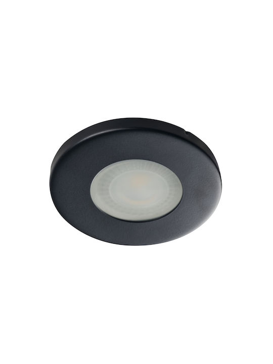 Kanlux Μεταλλικό Χωνευτό Σποτ με Ντουί GX5.3 Μαύρο 8x8εκ.