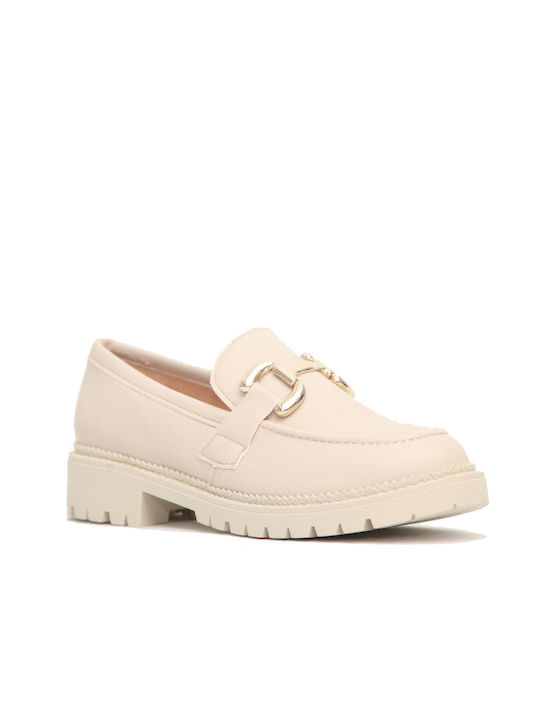 Anteos Women's Loafers in Beige Color