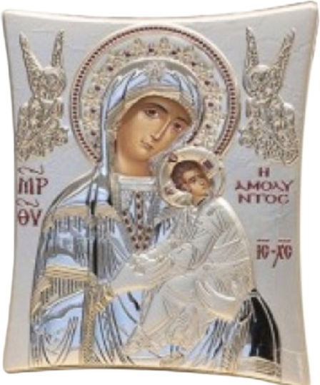 Icoana de argint a Fecioarei Maria Imaculată 14,50 Cm X 20 Cm Pic009