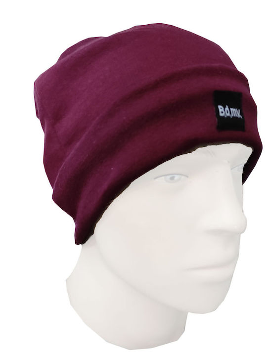 Beanie Unisex Σκούφος Πλεκτός σε Μπορντό χρώμα