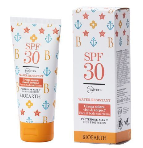 Bioearth Αδιάβροχη Αντηλιακή Κρέμα Προσώπου & Σώματος SPF30 100ml