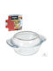 Termolex Jar Heat Resistant Rotund Vas de Gătit Rezistent la Căldură Sticlă cu Capac 1000ml 1buc