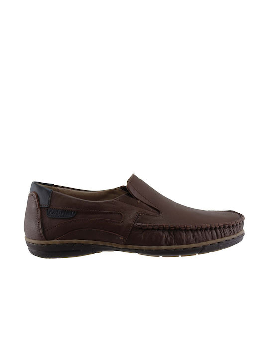 Cabrini Men's Leather Moccasins Tabac Brown