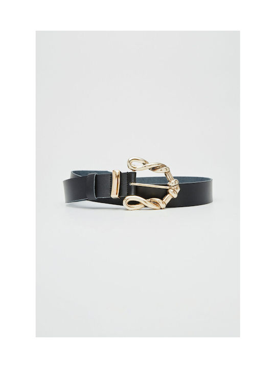 Leathertwist Rose Belt Black