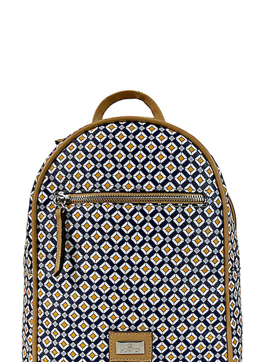 Hunter Geometric Leder Damen Tasche Rucksack Blau