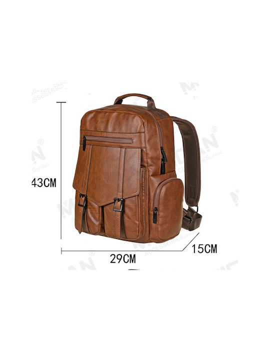 Mcan Men's Leather Backpack Brown