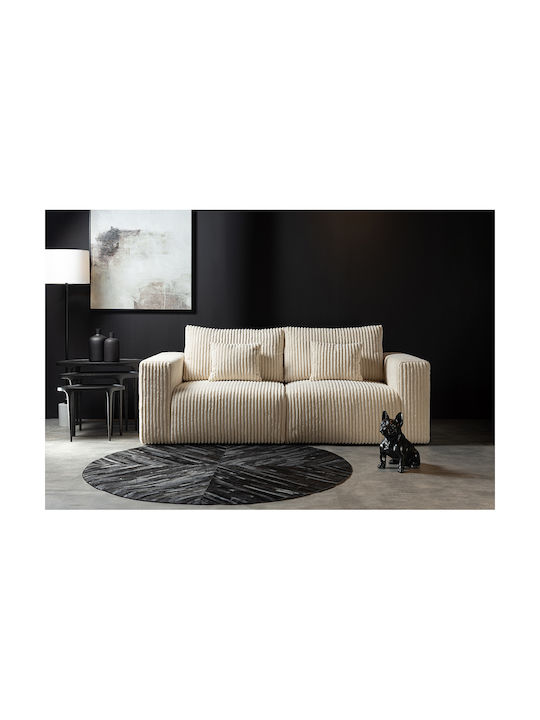 Three-Seater Couch Off White 232x101x92 cm