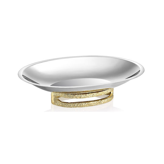 Aluminium Schale Vernickelt Gold Basis 36x25x9cm Capolavoro