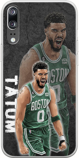 Nba Stars - Jason Tatum Umschlag Rückseite Silikon Mehrfarbig (Huawei P20)