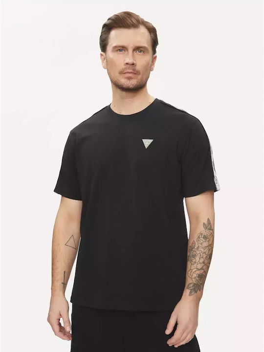 Guess T-shirt Bărbătesc cu Mânecă Scurtă Negru