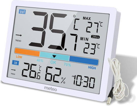 Meteo 05SP109 Drahtlos Wetterstation Digital Tischplatte Weiß