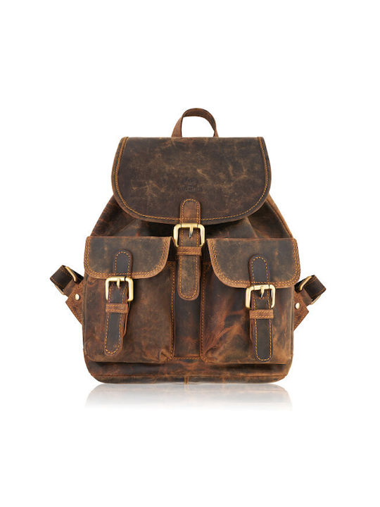 Paolo Peruzzi Leather Women's Bag Backpack Brown