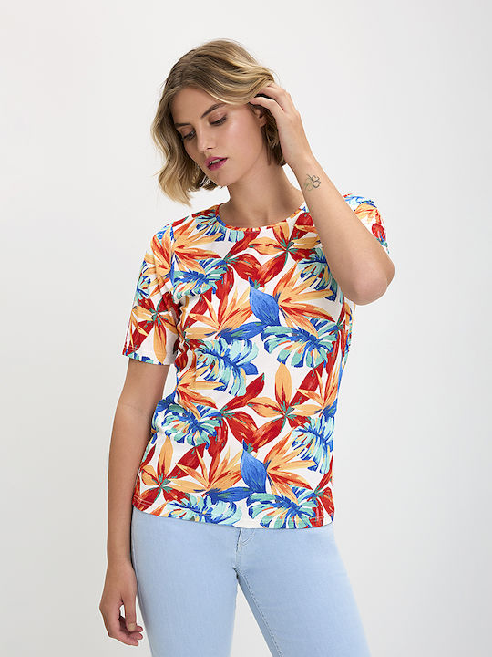 Clarina Women's T-shirt Floral Multicolour