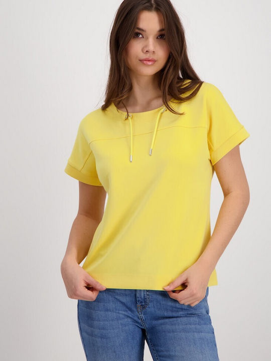 Monari Γυναικεία Αθλητική Μπλούζα Κοντομάνικη Κίτρινη