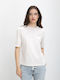 Hugo Boss Women's Blouse Cotton Short Sleeve White