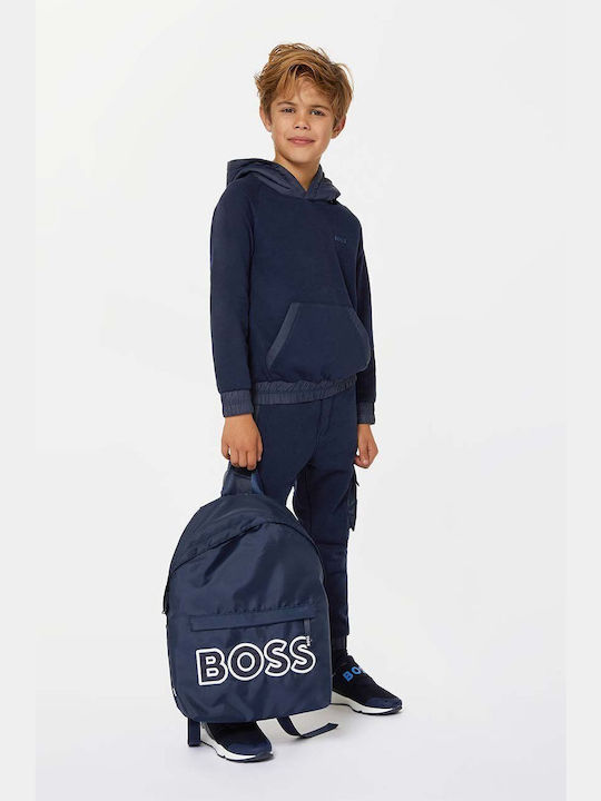 Boss Children's Backpack Color Navy Blue Large Print J20412