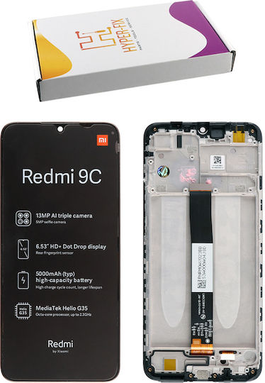 Xiaomi Screen with Touch Mechanism and Frame for REDMI 9A, 9C, 9AT (Black)