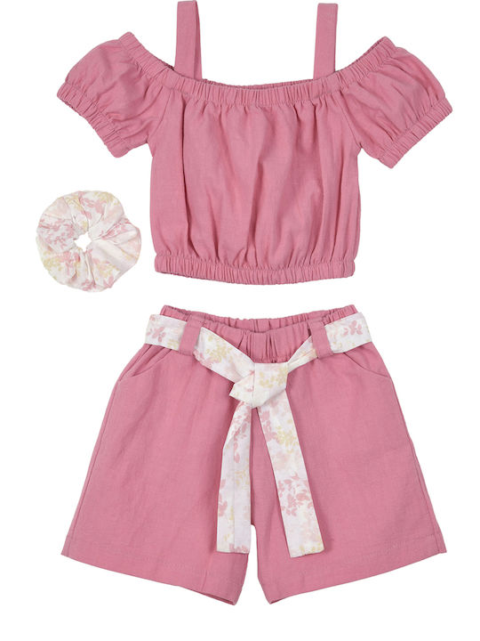 Babylonfashion Παιδικό Σετ με Σορτς Σομόν 2τμχ