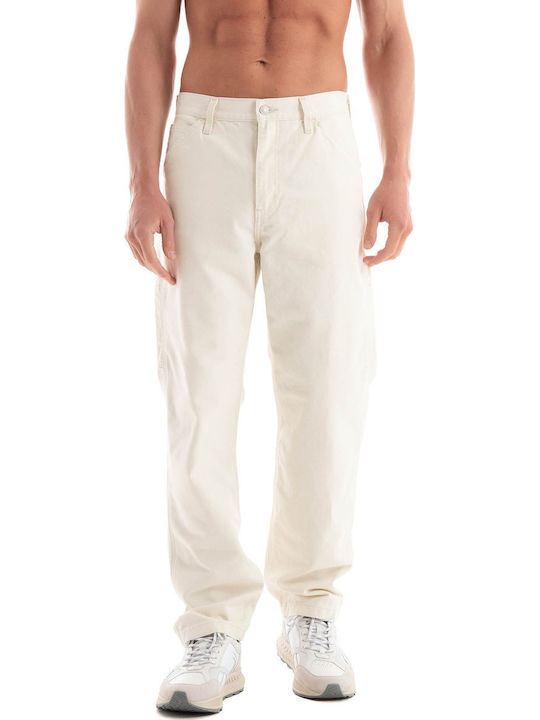 Carpenter Stay Ανδρικό Παντελόνι Τζιν με Loose Εφαρμογή Light Beige