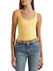 Ralph Lauren pentru Femei Bluză din Bumbac Fără mâneci Yellow