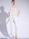 Matis Fashion Women's Crop Top Short Sleeve Ecru