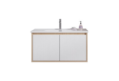 Martin Bench with sink White/Oak