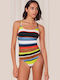 One-Piece Swimsuit with Padding Blue