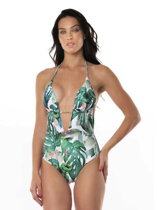 Acquadicocco One-Piece Swimsuit with Cutouts GREEN