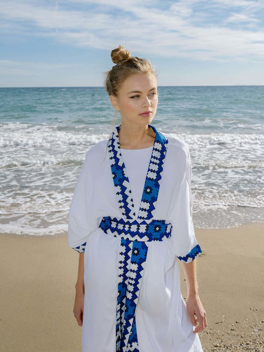 Achilleas Accessories Κιμονό Παραλίας Ιβουαρ