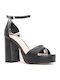 Makis Fardoulis 742-07 Women's High Heel Sandal Black Leather