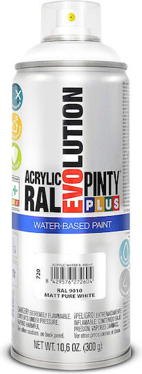 Pinty Plus Σπρέι Βαφής Ακρυλικό με Ματ Εφέ Λευκό RAL 9010 400ml