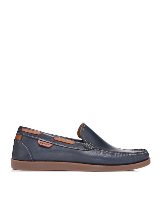 Antonio Shoes Men's Leather Moccasins Blue/Brown