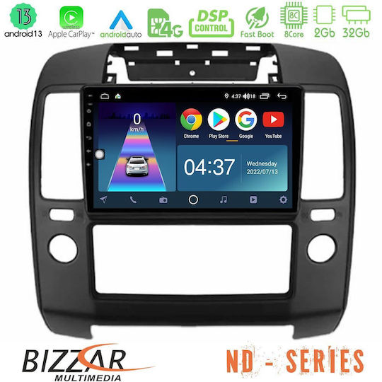 Bizzar Car Audio System for Nissan Navara / Pathfinder 2006-2011 with A/C (Bluetooth/USB/WiFi/GPS/Apple-Carplay/Android-Auto) with Touch Screen 9"