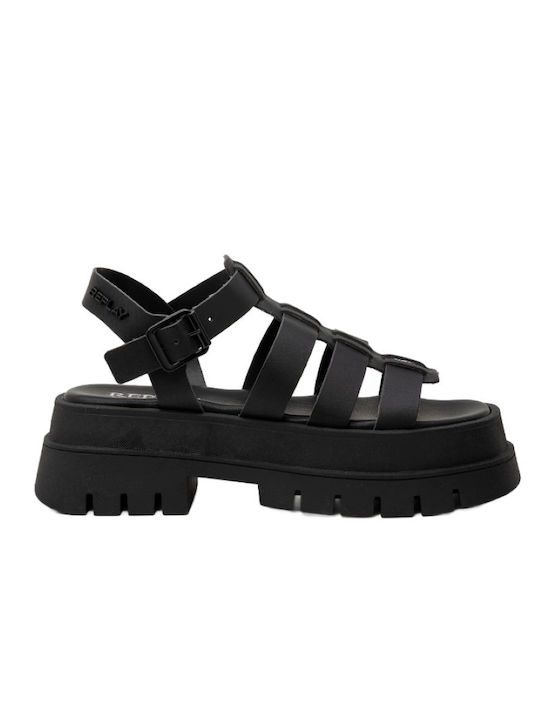 Replay Women's Flat Sandals in Black Color